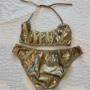 Lisa Marie Fernandez Gold Bikini